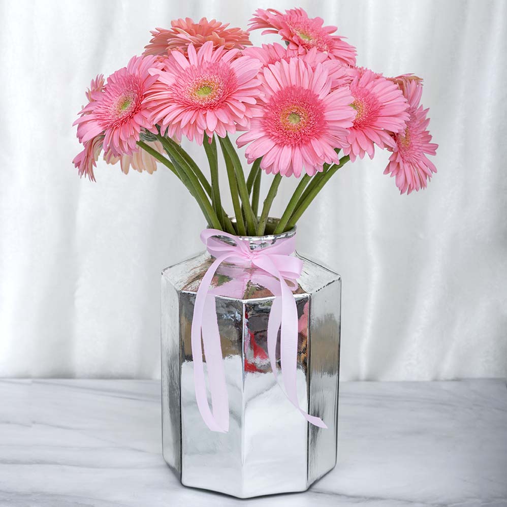 15 gerberas rosas